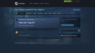 
                            6. How do I log in? :: Tom Clancy's Rainbow Six: Vegas 2 ...