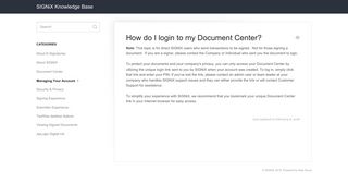 
                            5. How do I login to my Document Center? - SIGNiX Knowledge ... - Signix Portal