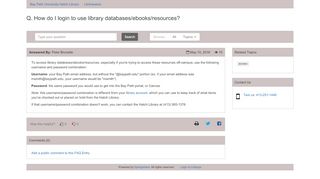 
                            5. How do I login to use library databases/ebooks/resources ... - Bay Path University Portal