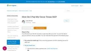 
How Do I Pay My Oscar Texas Bill? - Independent Health Agents  

