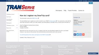 
                            7. How do I register my SmarTrip card? | US Department of ... - Metrocard Dc Portal