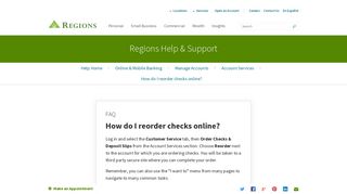 
                            5. How do I reorder checks online? | Regions - Regions Com Checks Login