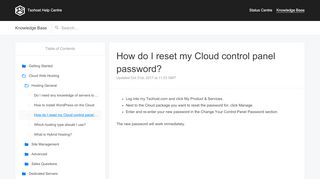 
                            8. How do I reset my Cloud control panel password? | Tsohost ... - Tsohost Cpanel Portal