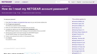 
                            8. How do I reset my NETGEAR account password? | Answer ... - Www Netgear Portal