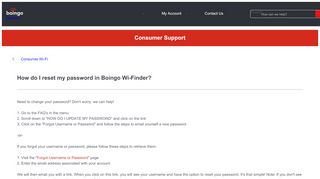 
                            7. How do I reset my password in Boingo Wi-Finder? - Free Boingo Portal Password