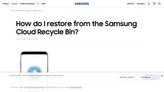 
                            1. How do I restore from the Samsung Cloud Recycle Bin ... - Samsung Cloud Recycle Bin Portal