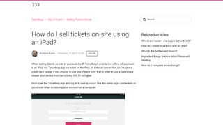 
How do I sell tickets on-site using an iPad? – Ticketleap  
