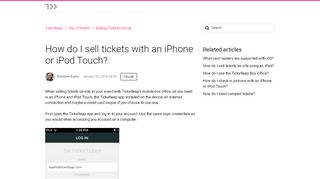 
How do I sell tickets with an iPhone or iPod Touch? – Ticketleap  
