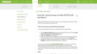 
                            6. How do I send money to other NETELLER members? - Member Neteller Sign Up