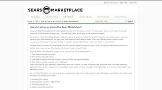 
                            4. How do I set up an account for Sears Marketplace? | Sears ... - Sears Seller Portal Portal