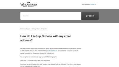 How do I set up Outlook with my email address ...