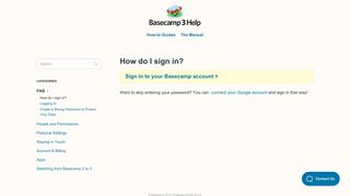 
                            5. How do I sign in? - Basecamp 3 Help - Basecamp Portal 3