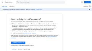
                            6. How do I sign in to Classroom? - Computer - Classroom Help - New School Gmail Portal