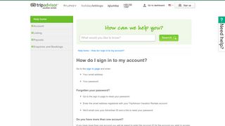 
                            2. How do I sign in to my account? - TripAdvisor Vacation Rentals - Tripadvisor Account Portal
