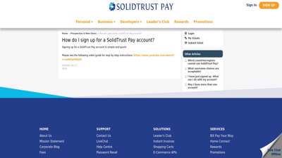How do I sign up for a SolidTrust Pay account?