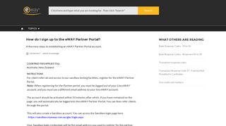 
                            2. How do I sign up to the eWAY Partner Portal? - eWAY Knowledge Base - Eway Partner Portal