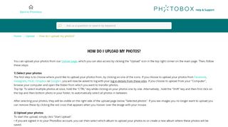 
                            7. How do I upload my photos? - Photobox Help & Support - Photobox Portal Page