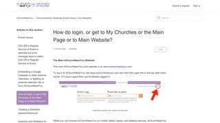 
                            3. How do login, or get to My Churches or the Main Page or to ... - Achurchnearyou Portal