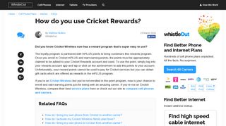 
                            6. How do you use Cricket Rewards? | WhistleOut - Cricket Wireless Rewards Portal