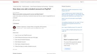 
                            6. How does one add a student account on PayPal? - Quora - Paypal Student Account Portal