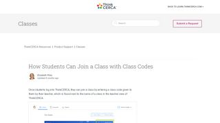 
                            7. How Students Can Join a Class with Class Codes ... - Thinkcerca Student Portal