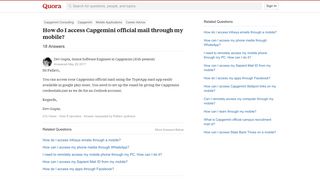 How to access Capgemini official mail through my mobile - Quora - Mypath Capgemini Login