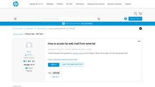 
                            5. How to access hp web mail from external - HP Support Community ... - Hpe Webmail Login