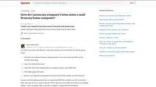 
                            6. How to access my company's lotus notes e-mail from my home ... - Ibm Notes Mail Portal