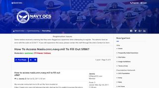 
How to access nasis.cnrc.navy.mil to fill out sf86? - Navy OCS
