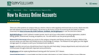 
                            2. How to Access Online Accounts | SUNY Sullivan - Suny Sullivan Student Portal