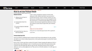 
                            2. How to Access Verizon Email | Chron.com - Verizonyahoo Net Email Portal