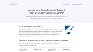 How to access your Arcor.de (Arcor) email account using IMAP - Arcor De Portal