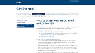 
How to access your NSCC email and Office 365 - Get Started ...  
