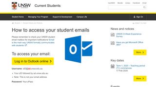 How to access your student emails  UNSW Current Students