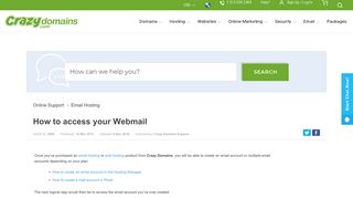 
How to access your Webmail - Support | CrazyDomains.com  

