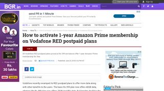 
                            6. How to activate 1-year Amazon Prime membership on ... - Vodafone Red Portal