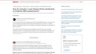 
                            8. How to activate a 1-year Amazon Prime membership on Vodafone RED ... - Vodafone Red Portal