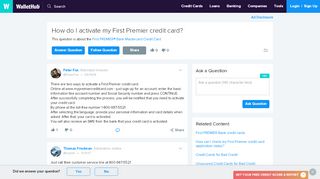 
How To Active First Premier Credit Card - WalletHub  
