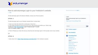 
                            4. How to add edumerge Login to your Institution's website ... - Edumerge Login