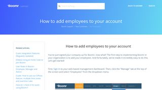 
                            1. How to add employees to your account – Boomr Support - Boomr Sign In