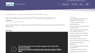 How to add new users to Excel Transactions Application ... - Saasant Portal