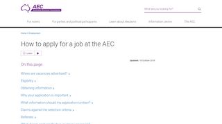 
                            3. How to apply for a job at the AEC - Australian Electoral Commission - Aec Employment Portal