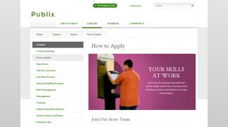 
                            1. How to Apply for a Store Job | Stores | Careers | Publix Super ... - Publix Job Application Portal