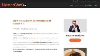 
                            1. How to apply - Masterchef Casting - Masterchef Sign Up