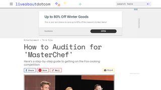 
                            4. How to Audition for 'MasterChef' - LiveAbout - Masterchef Sign Up