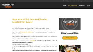 
                            6. How to Audition - MasterChef Junior Casting - Masterchef Sign Up