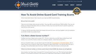 
                            2. How To Avoid Online Guard Card Training Scams | Valley ... - Valley Guard Training Portal