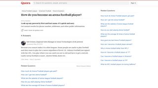 
                            6. How to become an arena football player - Quora - Arena Football Sign Up