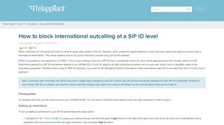 
                            7. How to block international outcalling at a SIP ID level – Help ... - Voiptalk Portal