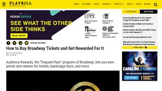 
                            2. How to Buy Broadway Tickets and Get Rewarded For It | Playbill - Audience Rewards Portal
